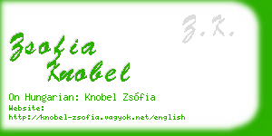 zsofia knobel business card